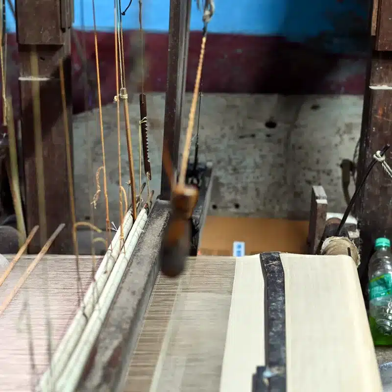 Weaving on the loom